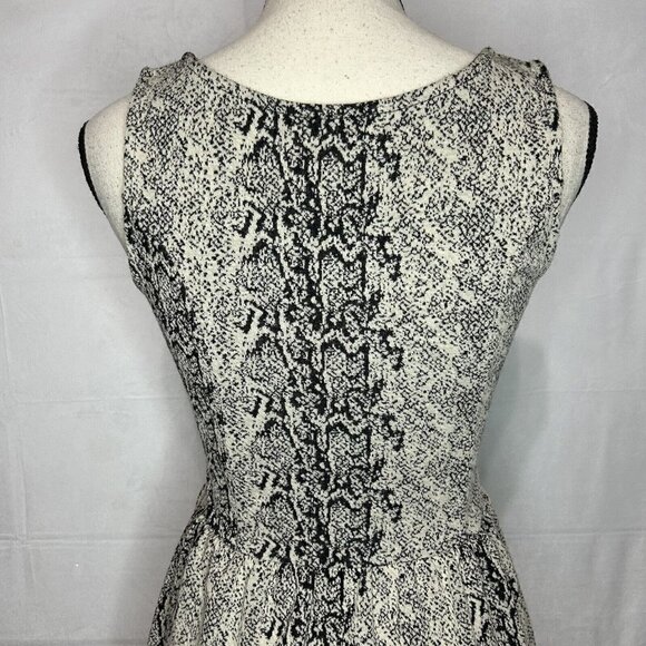 Jack Midi A-Line Snakeskin Tank Dress Sleeveless Round Neck Tan/Black Sz S - Picture 7 of 8